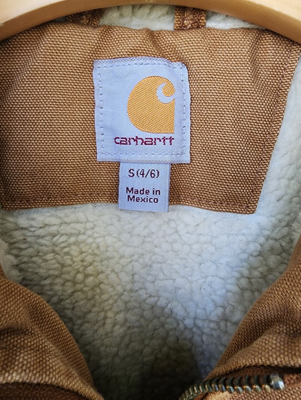 Carhartt Weathered Wildwood Sherpa Jacket Brown Sz Small - Picture 2 of 10